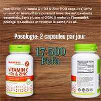 NutriBiotic – Vitamin C + Vitamin D3 & Zinc, 100 Capsules | Potent, Comprehensive Immune Support | Essential & Antioxidant Daily Supplement | Gluten & GMO Free DLC: 05/2027