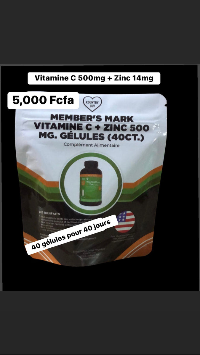 Member's Mark Vitamin C + Zinc 500 mg. (400ct.) DLC: Feb 2026