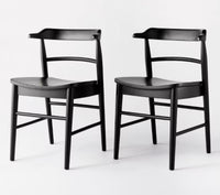 2pk Kaysville Curved Back Wood Dining Chair Black - Threshold designed with Studio McGee