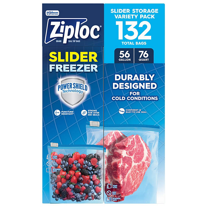 Ziploc – Pack Varié de Sacs Congélation à Glissière (76 sacs, 1L)