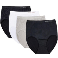 Ellen Tracy Women's Seamless Briefs, 4 Pack-S