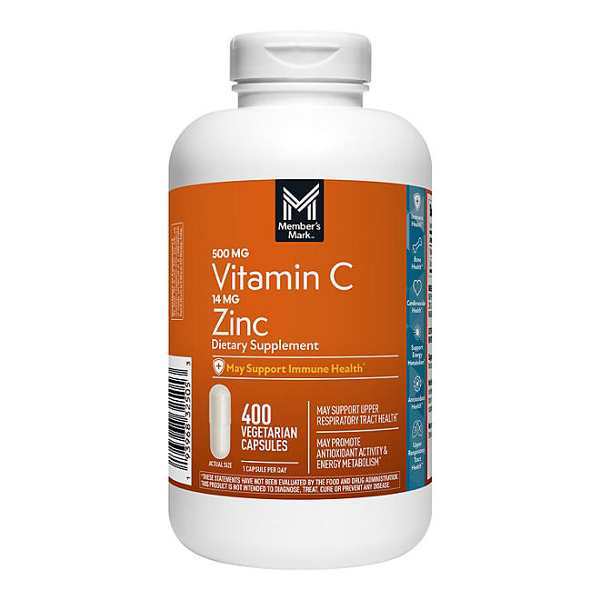 Member's Mark – Vitamine C 500 mg + Zinc 400 capsules