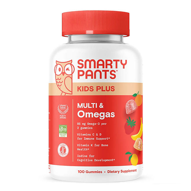 SmartyPants Kids Plus – Multivitamines + Omégas  – 100 gommes