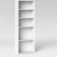 5 Shelf Bookcase White - Room Essentials MM  (L 1m x 62cm, La 30cm, H 80cm)