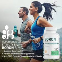 
              Bore chélaté Bronson 3 mg, absorption supérieure, favorise la santé osseuse, oligo-élément, sans OGM, 250 comprimés végétariens 05/2026
            