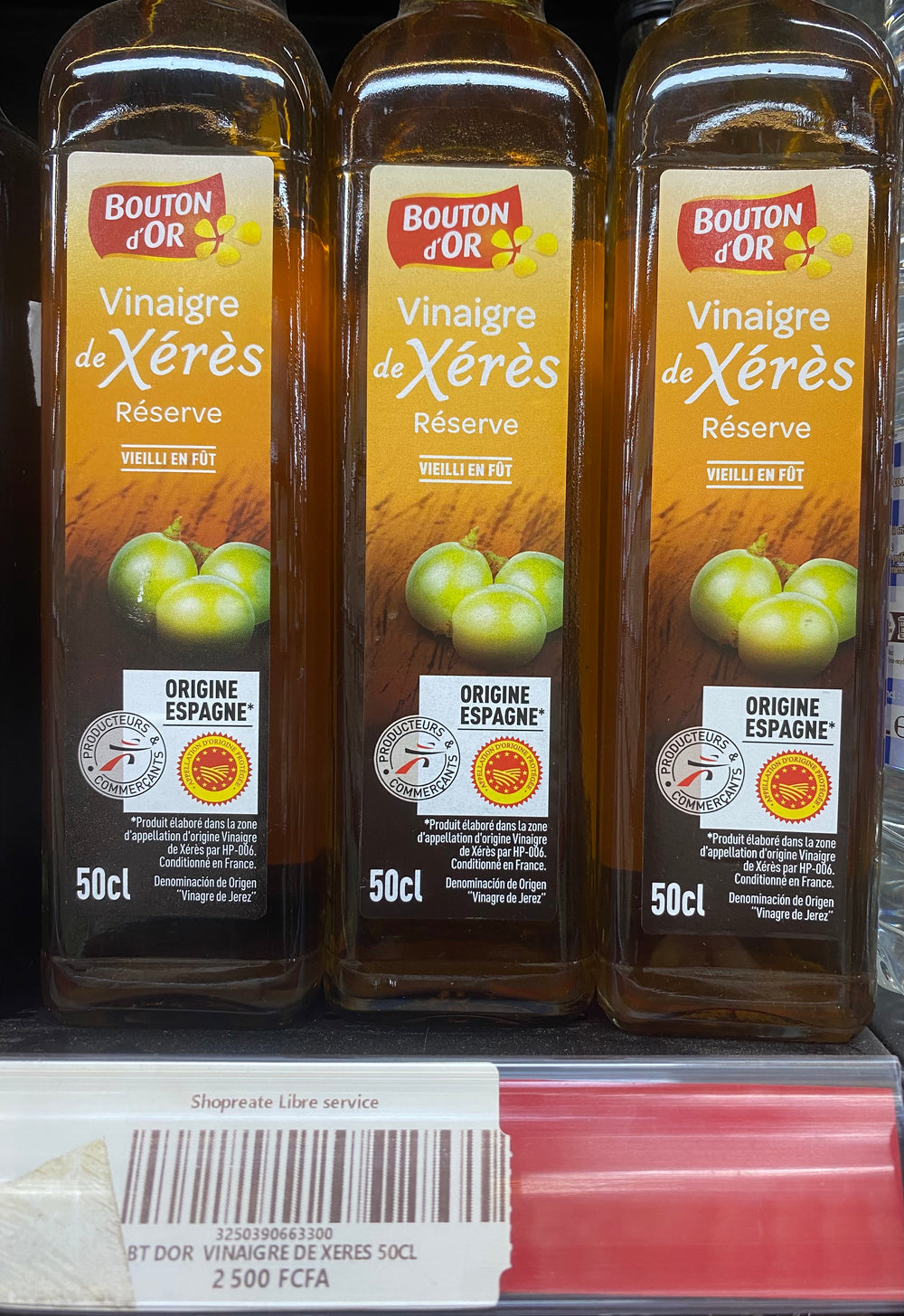 Bouton D’or Vinaigre de xeres 50Cl