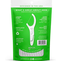 GRIN | Dental Floss |3 Packs of 60 (Fine Fin Tight Teeth Dents Serrées)