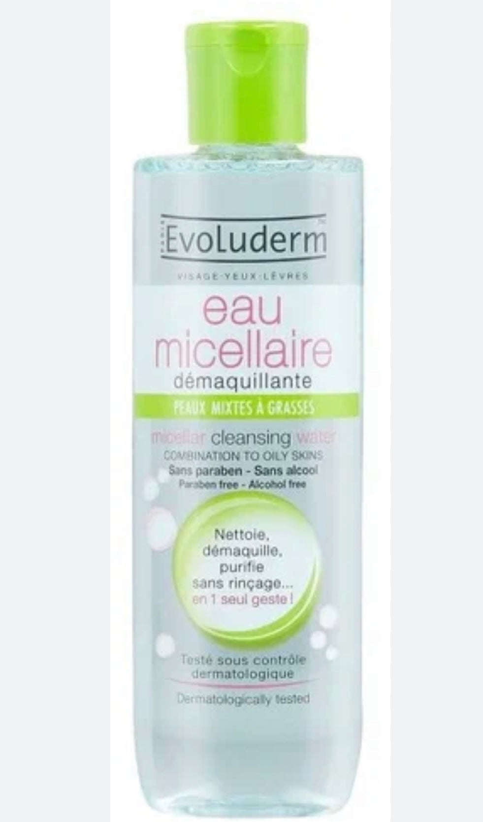 Evoluderm Eau Micelaire Peaux Mixtes a Grasses 500 ML