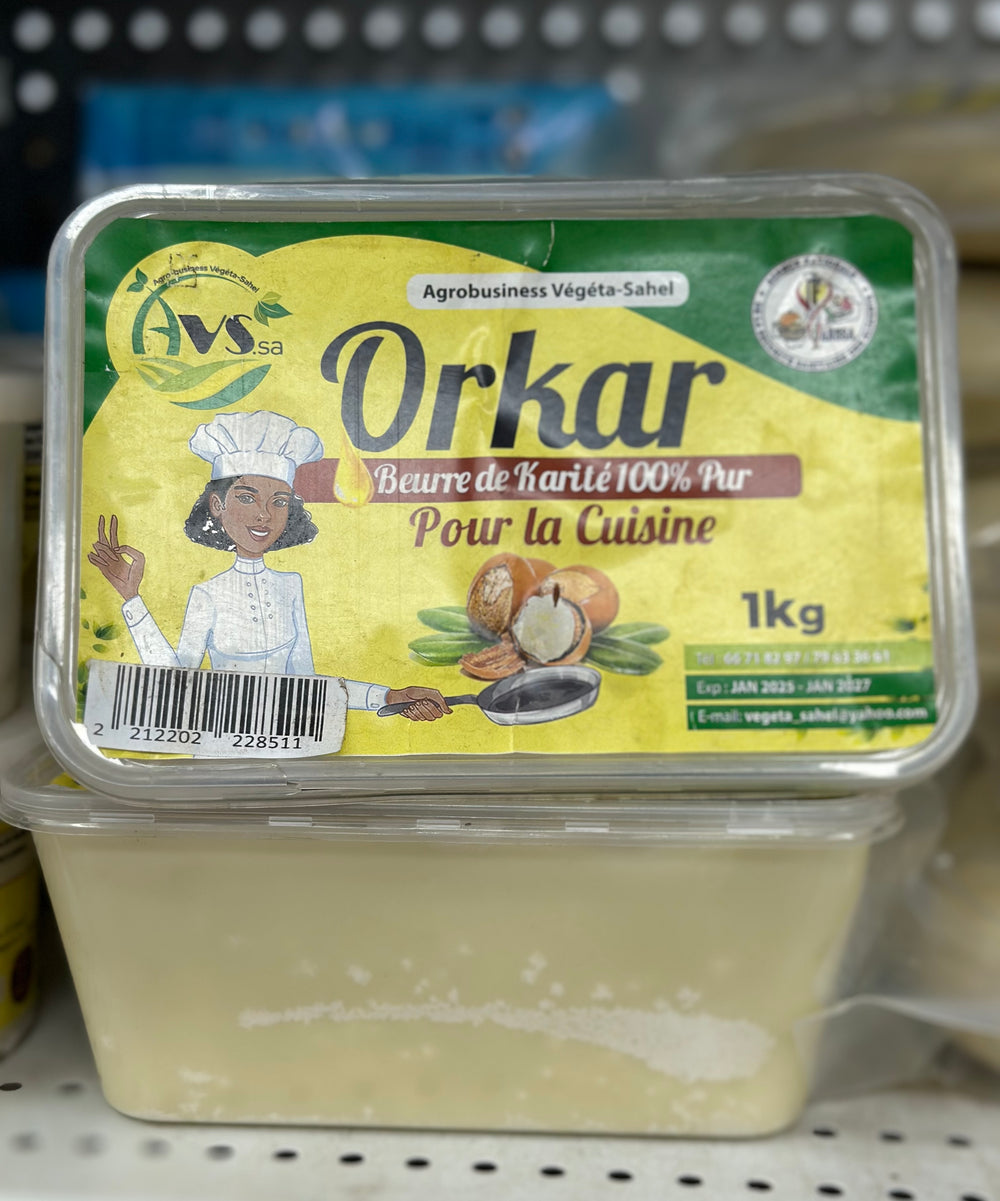 ORKAR BEURRE DE KARITÉ 100% PUR POUR LA CUISINE 1KG