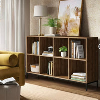 34" Loring 8 Cube Bookshelf Walnut - Threshold (53% in L x 13% in W x 34 in H)