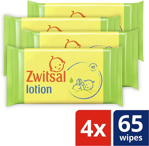 Zwitsal Lingettes Lotion 4X65Pc