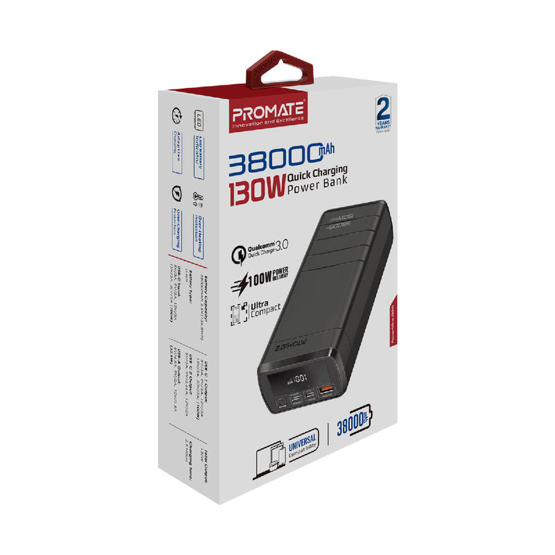 38000mAh/130W Quick Charging Power Bank – Promate Technologies