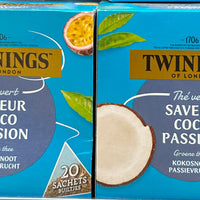 TWININGS OF LONDON THÉ VERT SAVEUR COCO PASSION 20 SACHETS 32G