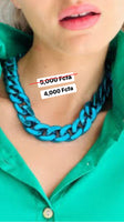 
              chunky blue plastic chain necklace
            