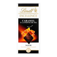 LINDT EXCELLENCE CARAMEL À LA POINTE DE SEL 100g