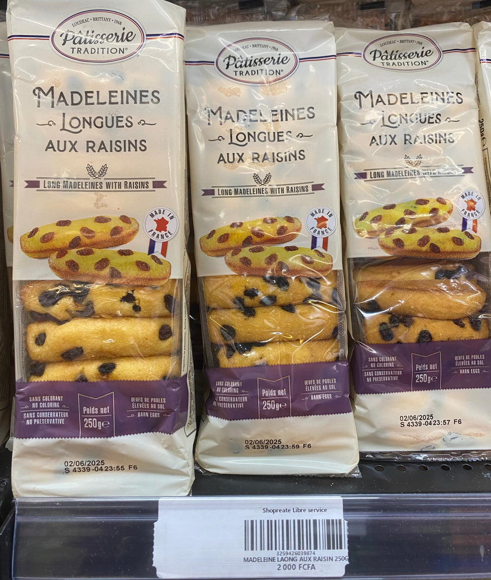 Madeleines Longues aux Raisins  250g