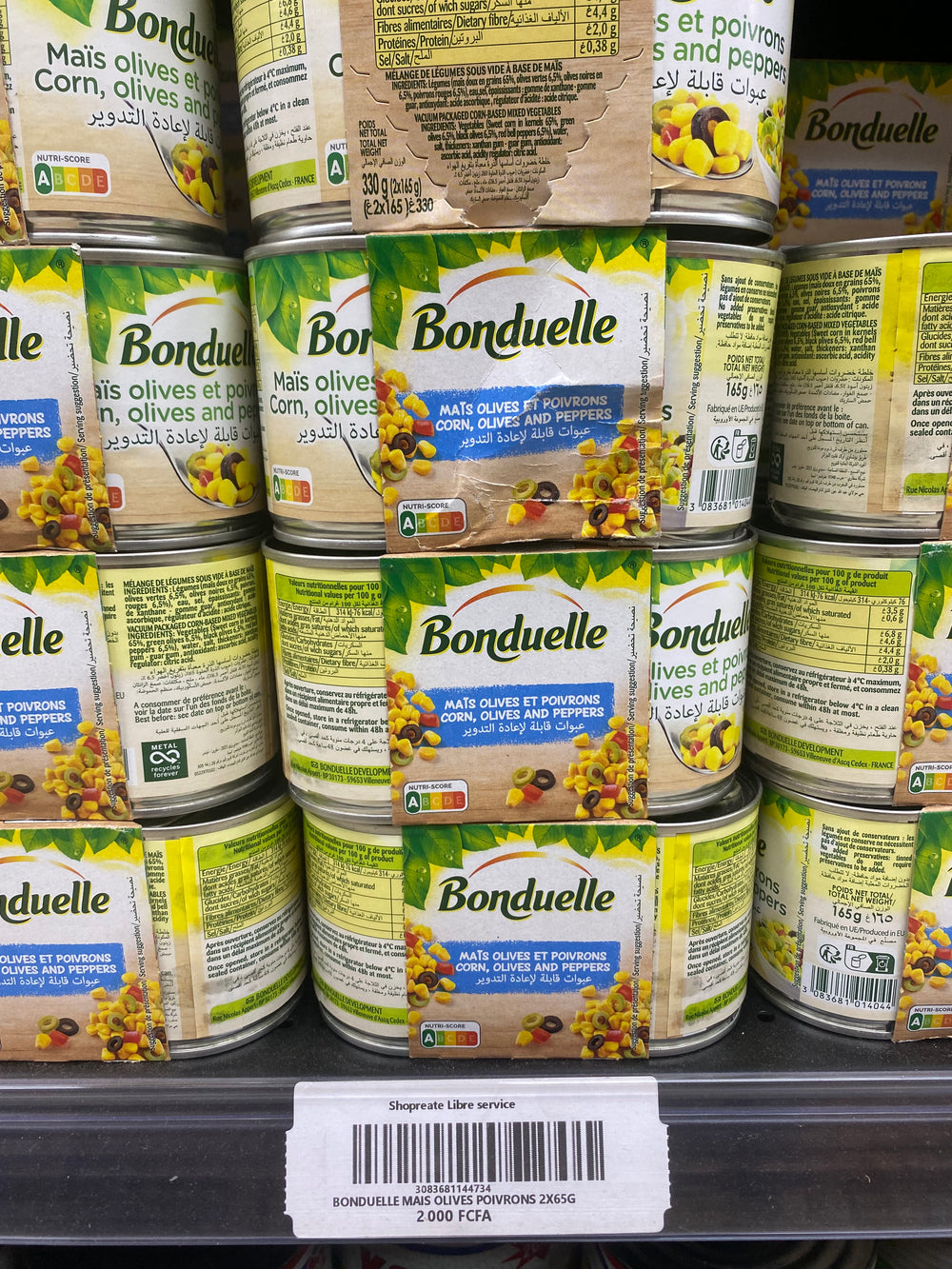 BONDUELLE MAIS ET OLIVES POIVRONS 2X65G