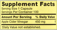 
              Spring Valley Apple Cider Vinegar Capsules, 450mg, 100 Count
            