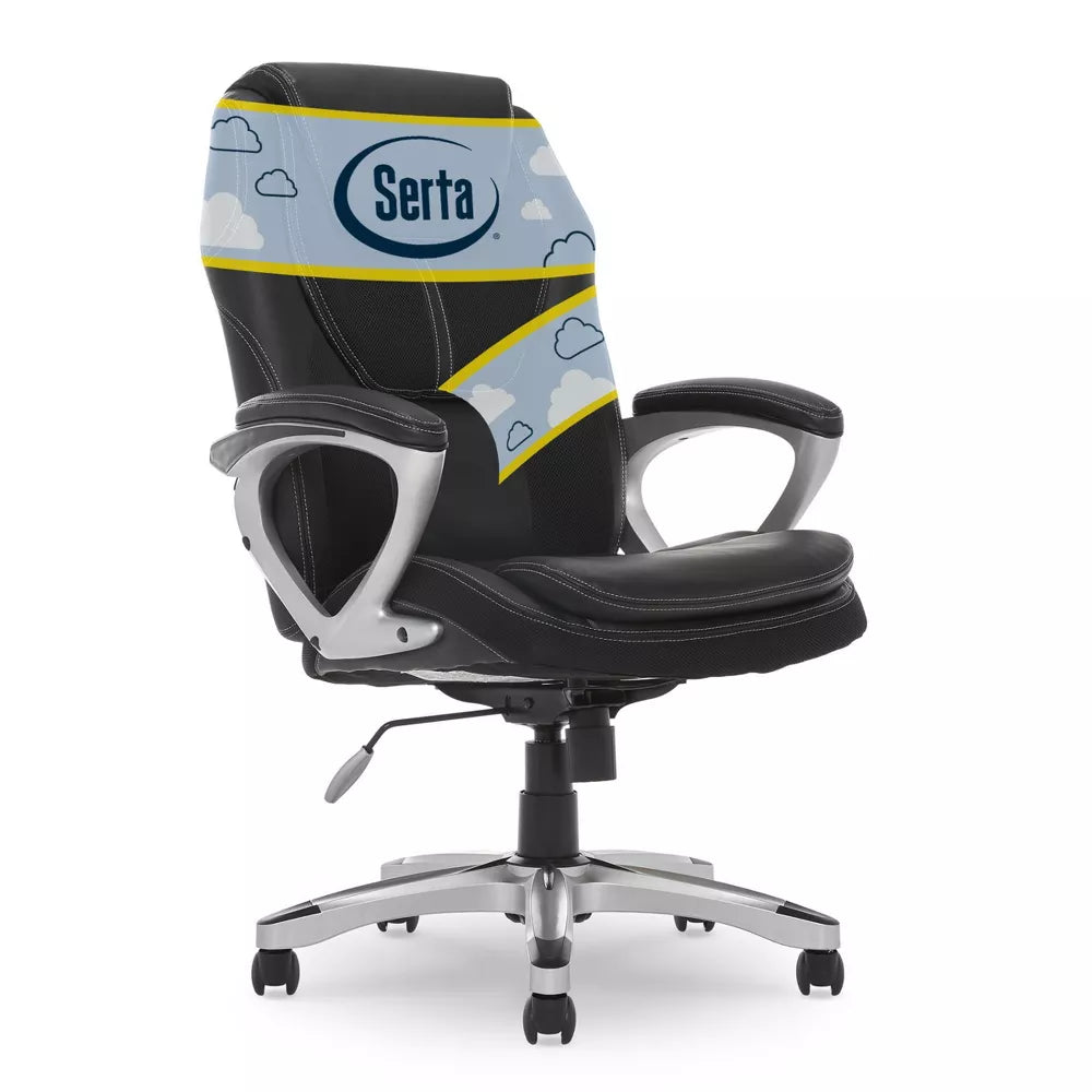 Amplify Executive Mesh Office Chair Black - Serta: Ergonomic, Adjustable Height, Swivel, Reclines