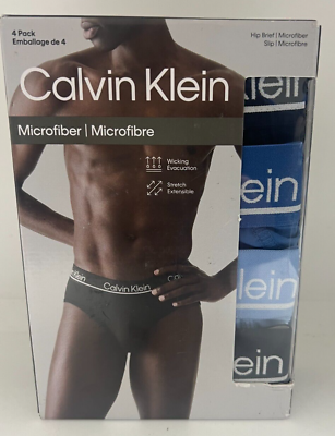 Calvin Klein Men's  4 Pack Hip Briefs Microfiber - Size XLarge