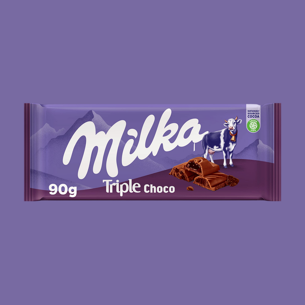 MILKA TRIPLE CHOCOLAT AVEC BISCUIT 90G