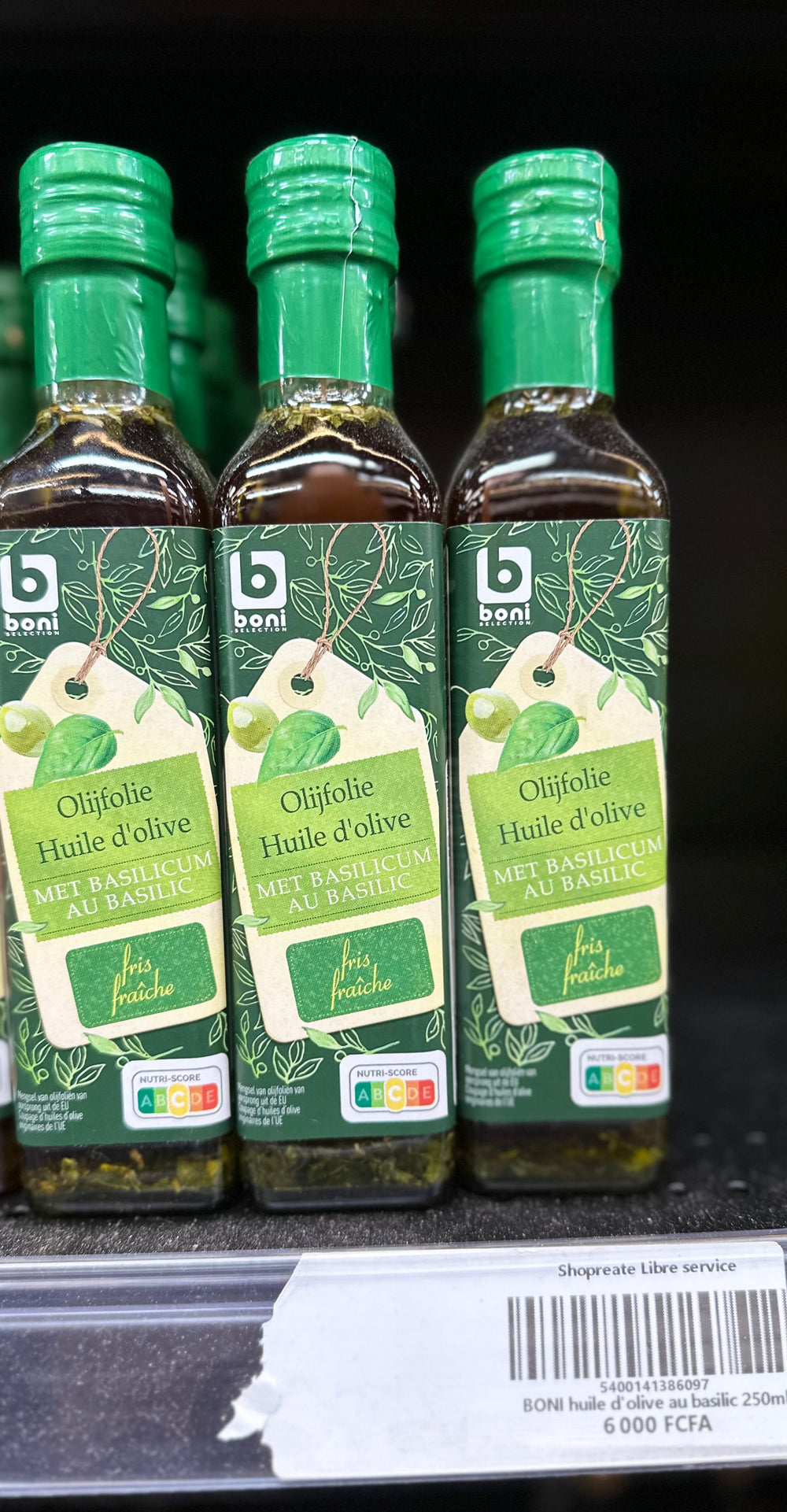 BONI huile d'olive au basilic 250m