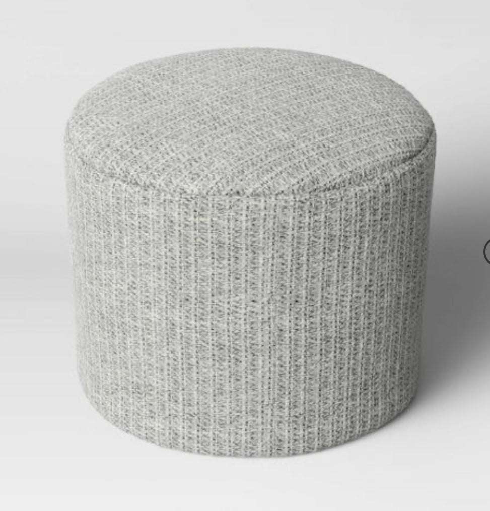Alderson Round Pouf - Threshold: Transitional Footrest, Wool-Blend Cylinder, No Assembly Required
