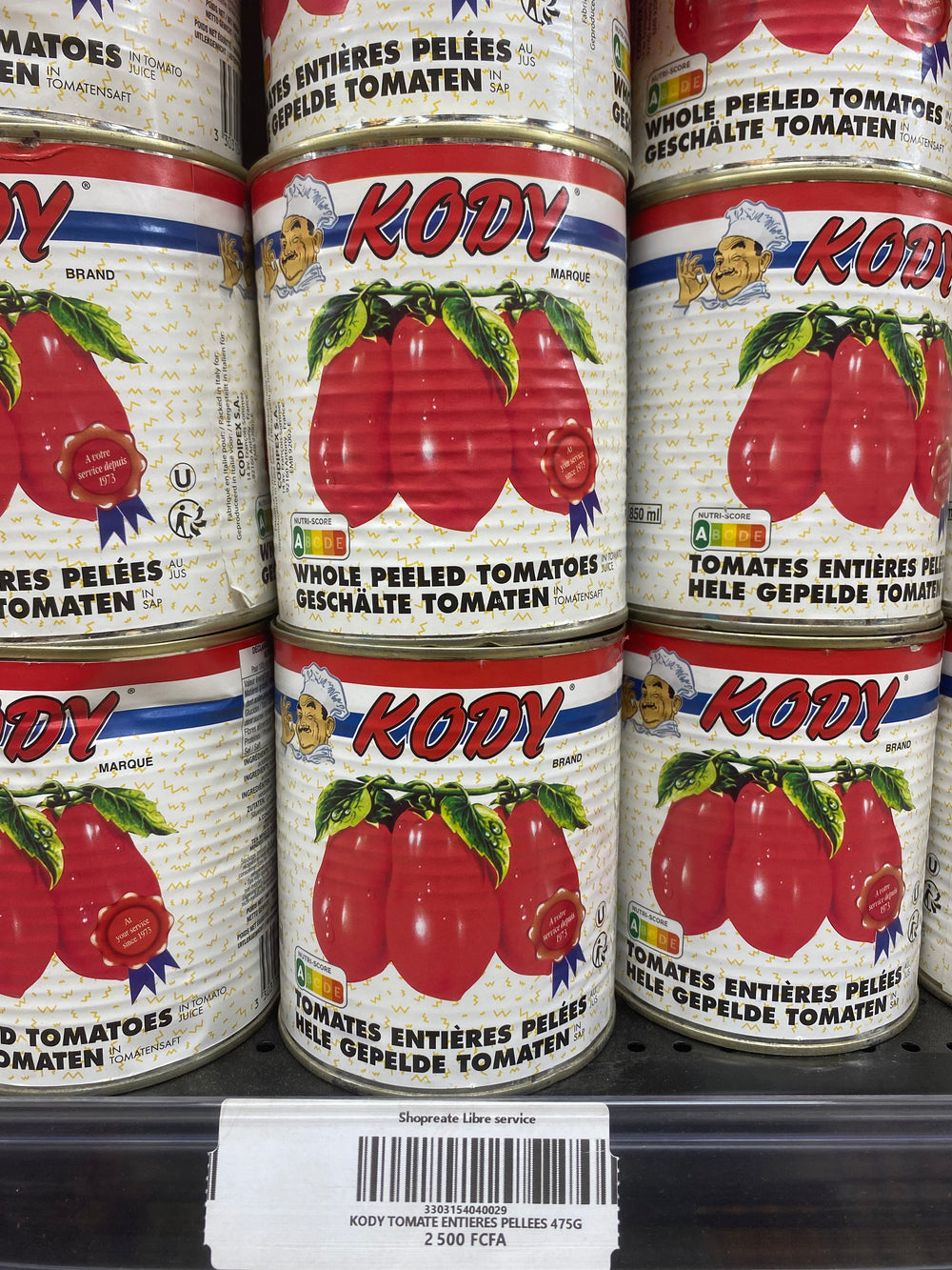 KODY TOMATE ENTIERES PELLES 475G