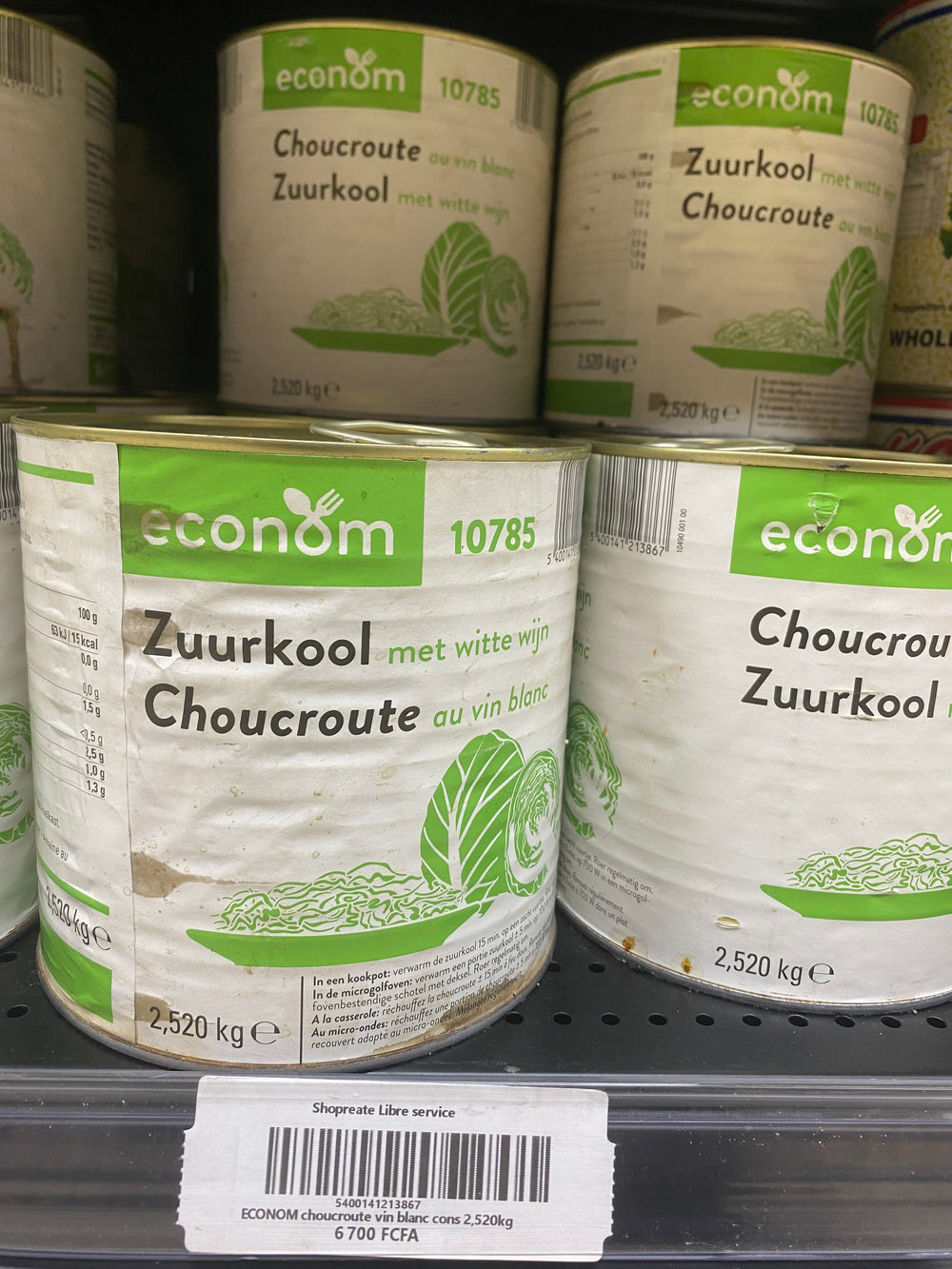 ECONOM choucroute vin blanc cons 2,520KG