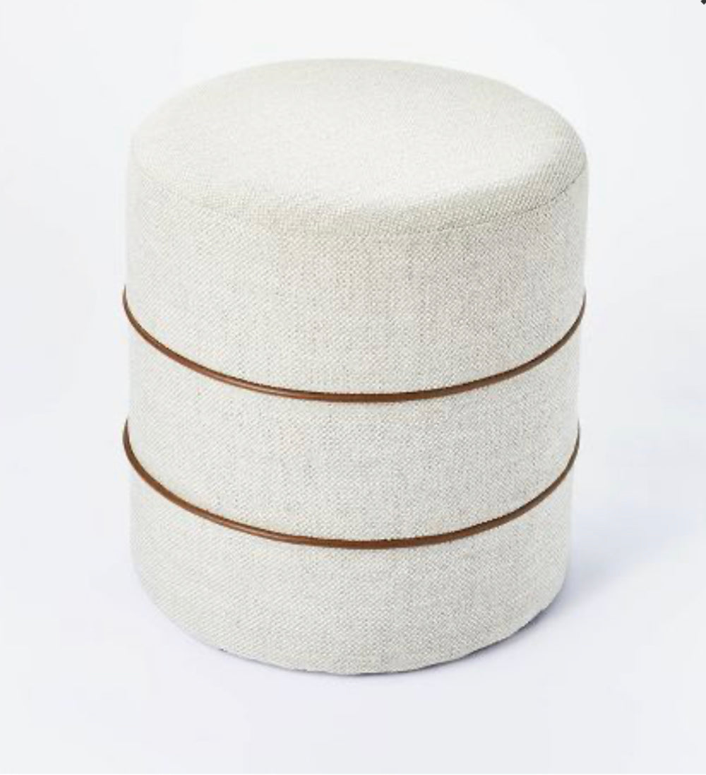 Catalina Mudcloth Round Ottoman - Threshold designed with Studio McGee