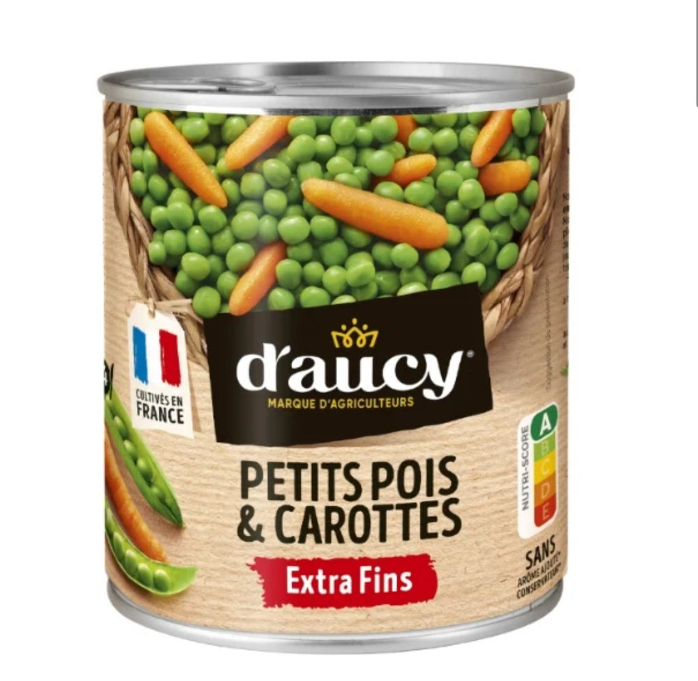 Petits pois carottes extra fins D'AUCY DLC: 06/2028
