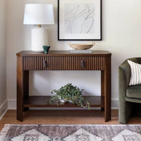46" Laguna Nigel Fluted Wooden Console Table Brown (KD) - Threshold designed with Studio McGee (116,8 cm L x 38,1 cm P x 76,2 cm H)