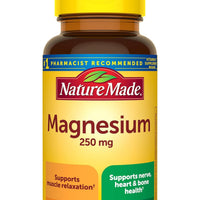 Nature Made Magnesium Oxide 250 mg, Magnesium Supplement for Muscle, Heart, Bone and Nerve Health Support, 100 Tablets, 100 Day Supply-DLC: MAR/2027