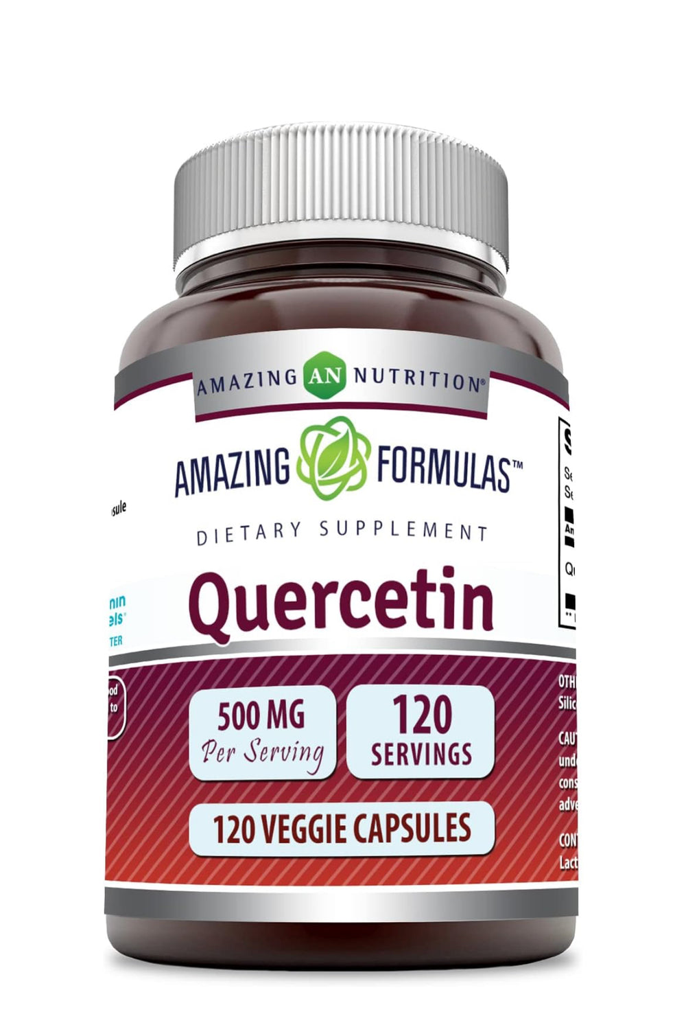Amazing Formulas Quercetin 500mg 120 Veggie Capsules Supplement - Non-GMO - Gluten Free - Supports Overall Health & Well Being