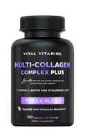 
              Vital Vitamins Multi Collagen Plus - Biotin, Hyaluronic Acid, Vitamin C - Collagen for Women & Men - Hair Growth Support Supplement - Skin, Nails Beauty Complex - 150 Pills
            