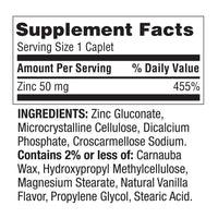 Spring Valley Zinc Immune Health Dietary Supplement Caplets, 50 mg, 200 Count-DLC:08/26