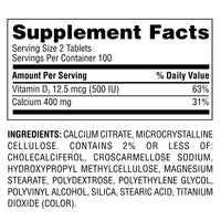 Equate Calcium Citrate + D3 Petites Tablets Dietary Supplement, 200 Count
