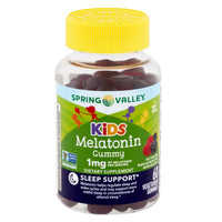 Spring Valley Kids Melatonin Dietary Supplement Gummies, Raspberry, 1 mg, 60 Count-DLC:09/26