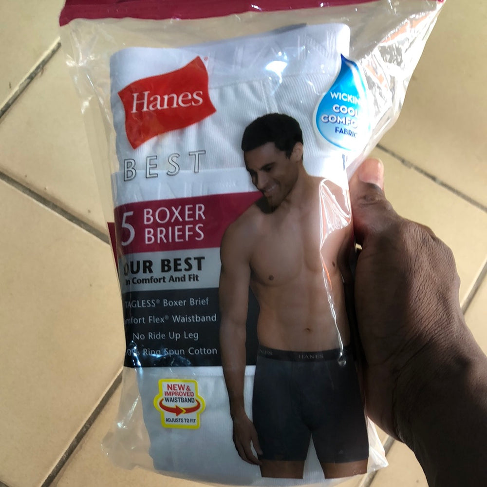 Hanes 5 Boxers briefs our best in confort and fit white :Size: S