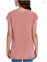 
              Buffalo David Bitton Ladies' Short Sleeve V-Neck Top, Pink/Blush, XXL - NEW
            