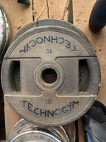 
              2 x 10KG OLYMPIC TECHNOGYM WEIGHT PLATES - 2 Inch Holes
            