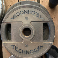 2 x 10KG OLYMPIC TECHNOGYM WEIGHT PLATES - 2 Inch Holes