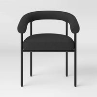 
              Barrel Upholstered Boucle Dining Chair Black (KD) - Threshold (72.3 cm x 63.5 cm X 55.2 cm)
            