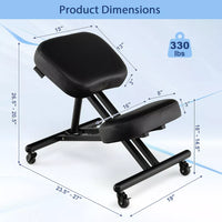 
              Costway Ergonomic Kneeling Chair Adjustable Stool with Lockable Universal Wheels Angle Seat
            