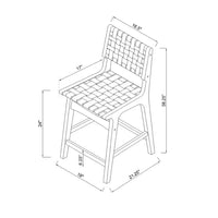 
              Ceylon Woven Counter Height Barstool Brown/Natural Wood - Threshold: Rubberwood Frame, Bonded Leather, Fixed 24" Seat Height
            