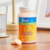 ReliOn Glucose Tablets Orange Flavor 50 Count DLC: MAR26