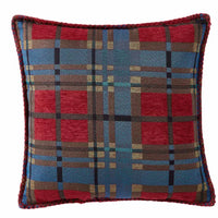 Mainstays 17" x 17" Farmhouse, Contemporary, Traditional Blue, Red, White, Multi-color Snowman Chenille Decorative Pillow , ( 2 Count)