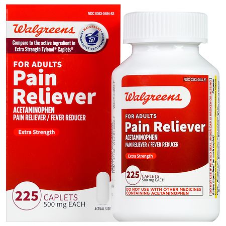 Walgreens Pain Reliever Acetaminophen 500mg - 225 softgels