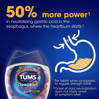 Bouchées à mâcher TUMS à croquer Comprimés antiacides pour soulager les brûlures d'estomac, 108 ct.