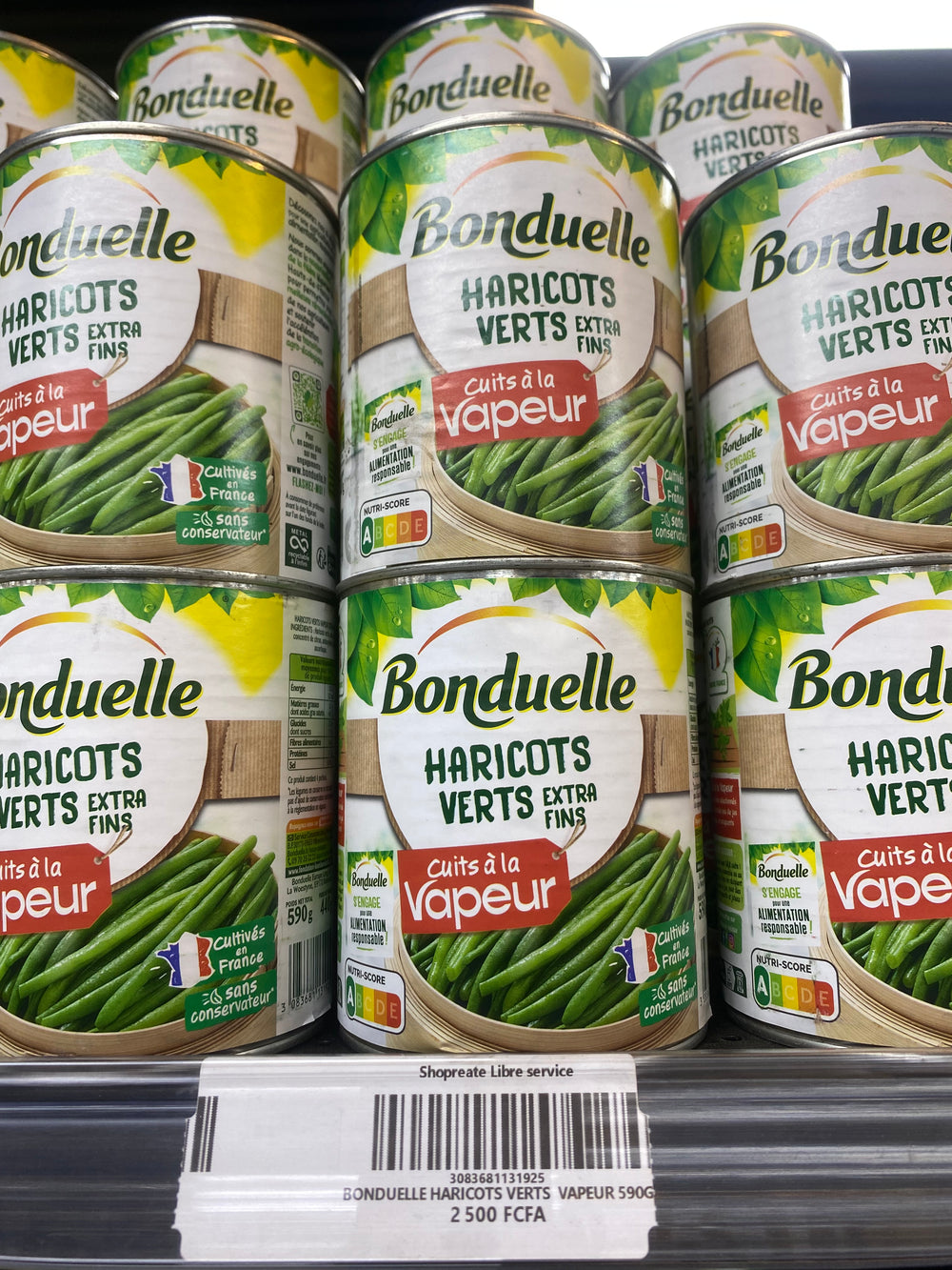 BONDUELLE HARICOTS VERTS VAPEUR 590G